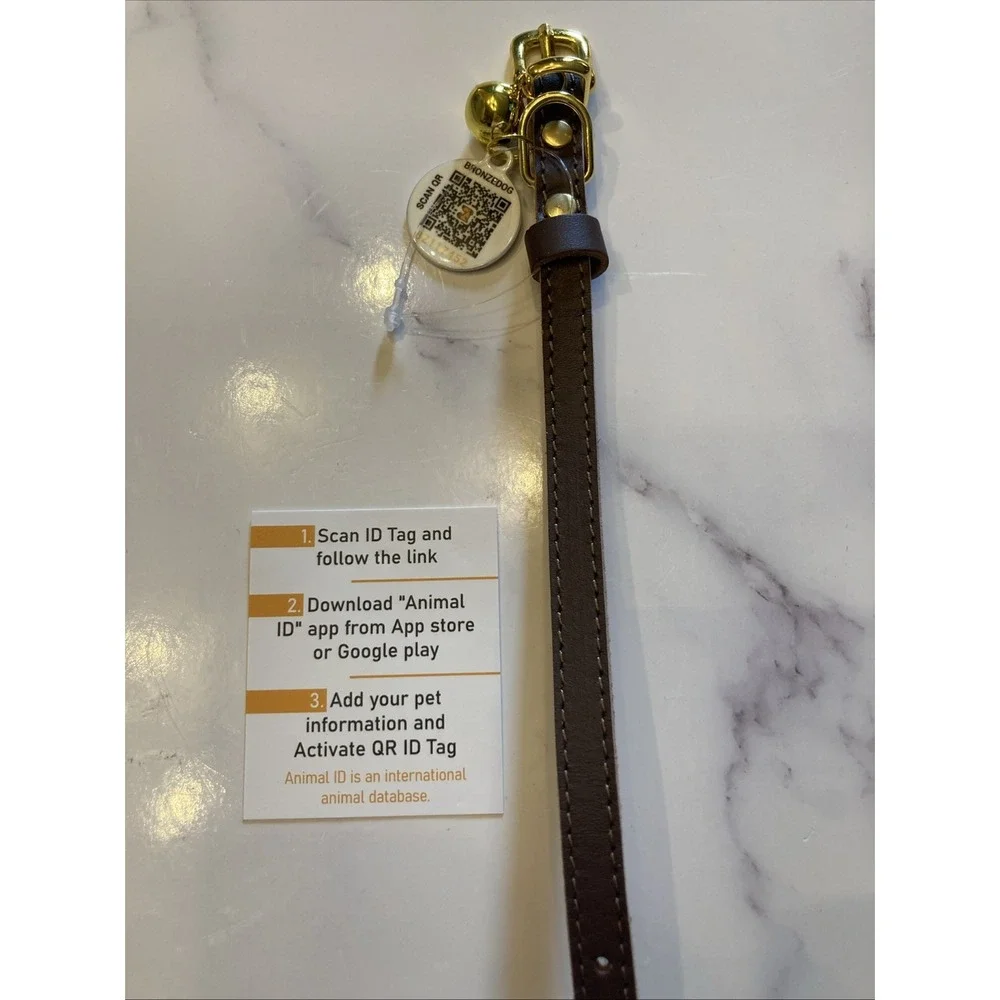 Bronzedog Leather Cat Collar Size 7